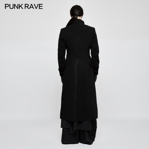 Exquisite Gorgeous Long Black Gothic Coat For Men