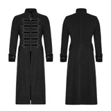 Exquisite Gorgeous Long Black Gothic Coat For Men