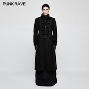 Exquisite Gorgeous Long Black Gothic Coat For Men