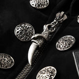 Winter Long Leather Velvet Gothic Coat With Active Belt