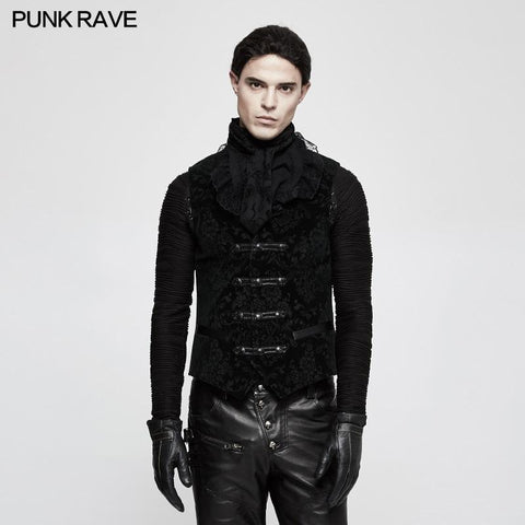 High Quality Velvet Printing Gothic Vest For Men