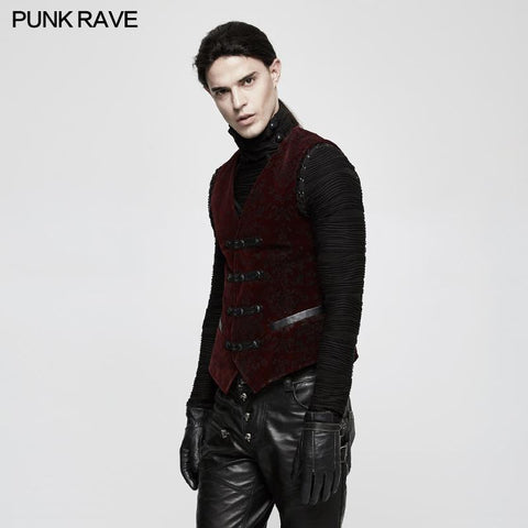 High Quality Velvet Printing Gothic Vest For Men