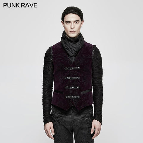 High Quality Velvet Printing Gothic Vest For Men