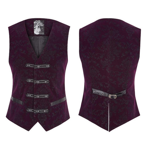 High Quality Velvet Printing Gothic Vest For Men