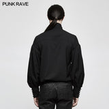 Gorgeous Dise Floret Stripes Gothic Shirt With Long Lantern Sleeve