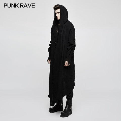 Loose Dark Death Punk Coat With Asymmetric Design