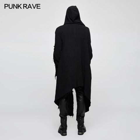 Loose Dark Death Punk Coat With Asymmetric Design