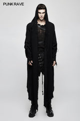 Loose Dark Death Punk Coat With Asymmetric Design