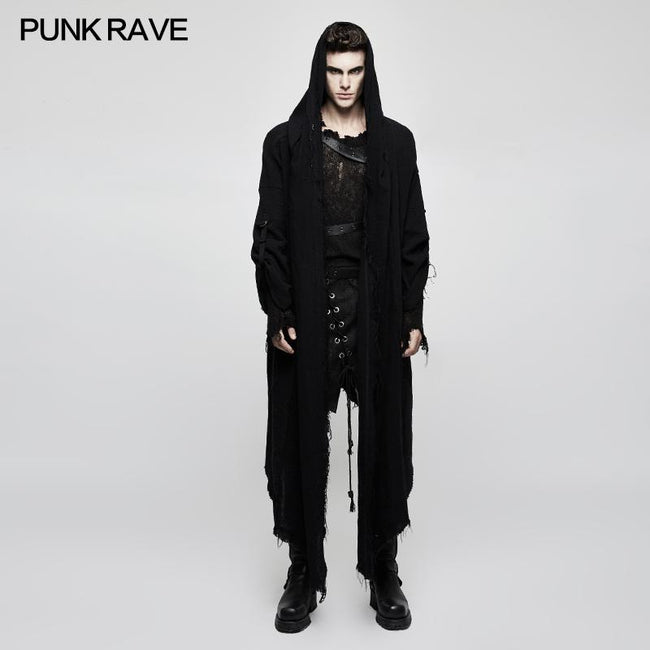 Loose Dark Death Punk Coat With Asymmetric Design
