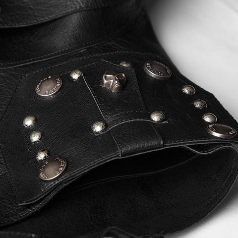 Personality Punk Coat Heavy Leather Sleeveless Waistcoat For Men