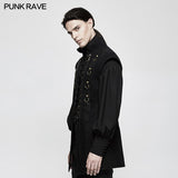 Personality Split Hem Leather Punk Vest For Men