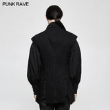 Personality Split Hem Leather Punk Vest For Men
