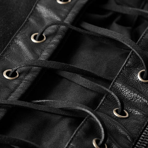 Personality Split Hem Leather Punk Vest For Men