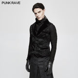 Vintage Jacquard Wool Punk Vest Joker Slim-fitting Waistcoat