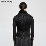 Vintage Jacquard Wool Punk Vest Joker Slim-fitting Waistcoat