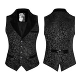 Vintage Jacquard Wool Punk Vest Joker Slim-fitting Waistcoat