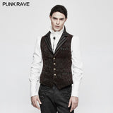 Vintage Jacquard Wool Punk Vest Joker Slim-fitting Waistcoat