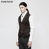 Vintage Jacquard Wool Punk Vest Joker Slim-fitting Waistcoat