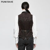 Vintage Jacquard Wool Punk Vest Joker Slim-fitting Waistcoat