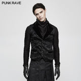 Vintage Jacquard Wool Punk Vest Joker Slim-fitting Waistcoat