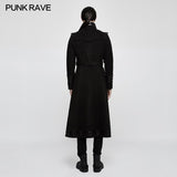 Stand-collar Military Uniform Punk Jacket With Removable Belt