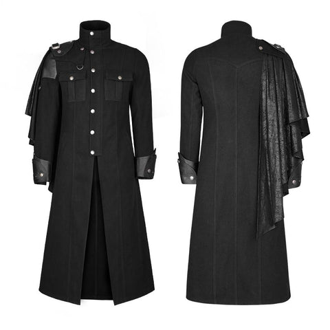 Handsome Military Uniform Punk Jacket With Removable Shawl Shoulder