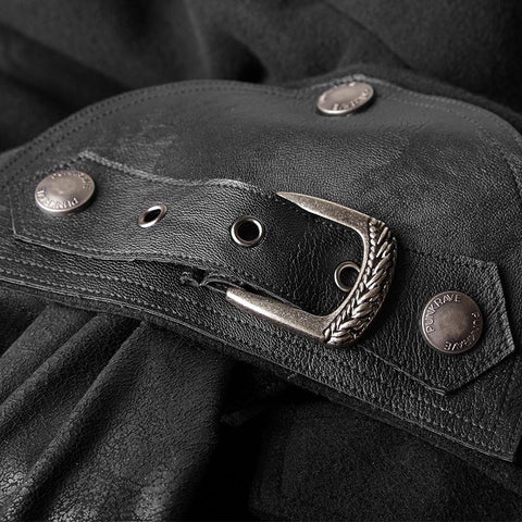 Handsome Military Uniform Punk Jacket With Removable Shawl Shoulder