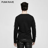 Military Uniform Long Sleeve Punk T-shirts With Ribbon Design