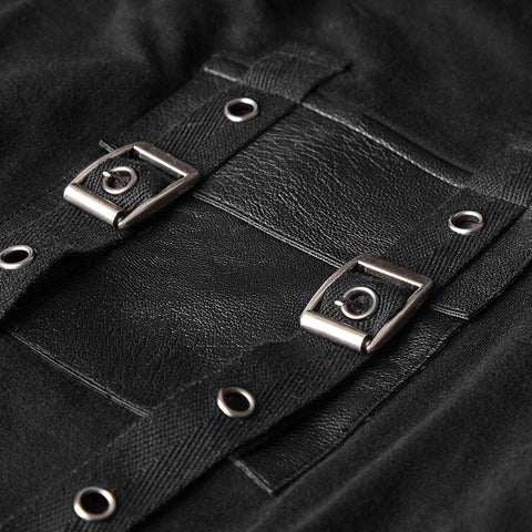 Military Uniform Long Sleeve Punk T-shirts With Ribbon Design