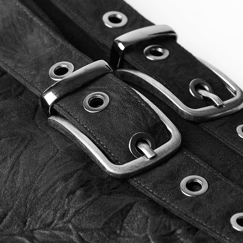 Personality Men Irregular Suede Punk Skirt With Detachable Design