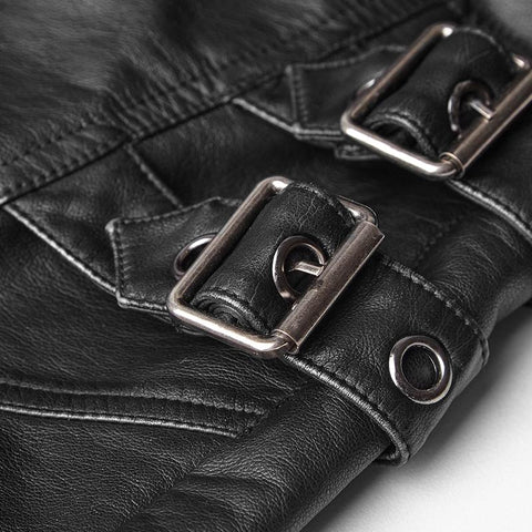Personality Split Stitch Leather Punk Pants For Men