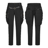 Stretch Woven Punk Pants Riding Breeches With Stereo Pockets