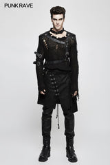 Starched Black Punk Accessories Straps With Detachable Leather Loop