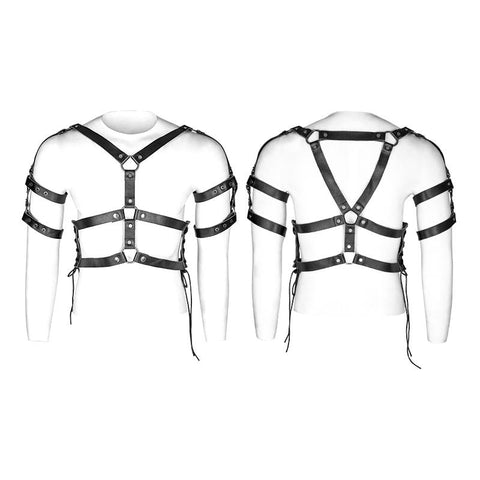 Leather Military Uniform Serial Set Punk Accessories With Eyelet Drawstring