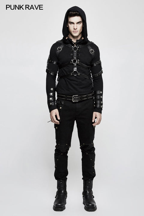 Leather Military Uniform Serial Set Punk Accessories With Eyelet Drawstring