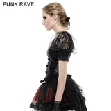 Black Elastic Pastoral Style Gothic Shirts Lace Lolita Blouse