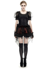 Black Elastic Pastoral Style Gothic Shirts Lace Lolita Blouse