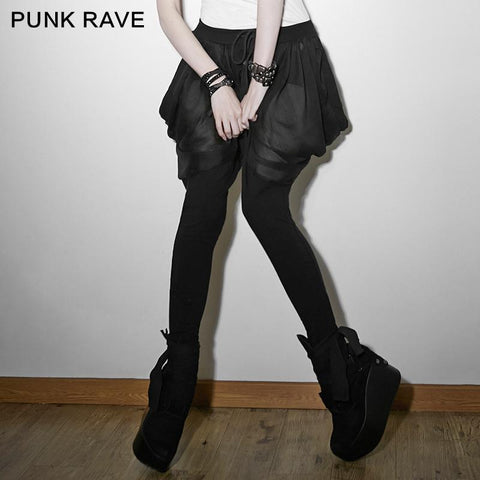 Black Knight Soft Chiffon Harem Punk Pants