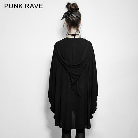 Comfortable Black Bats Punk Jacket With Double Zippers