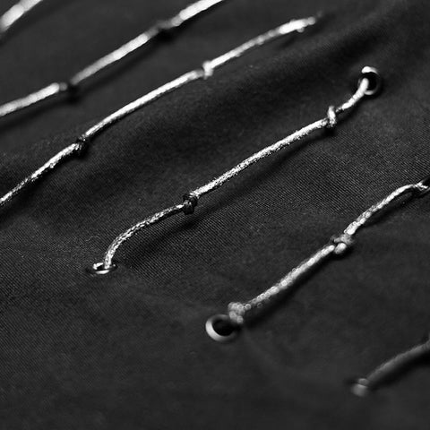 Comfortable Elastic Cotton Knitted Punk T-shirt Dark Skinny Punk Top