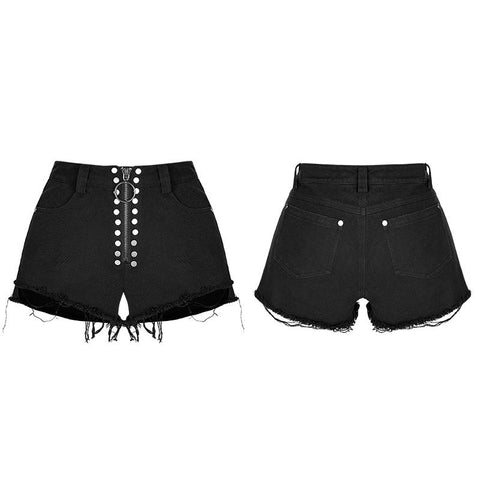 Daily Rivets Punk Pants High Waist Shorts