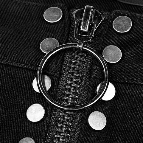 Daily Rivets Punk Pants High Waist Shorts