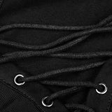 Elastic Drawstring Gothic T-shirt For Women