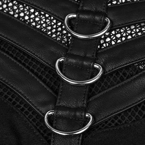 Handsome Stretchable Mesh Hooded Punk T-shirt