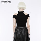 Dark Black &quot;x&quot; Type Slim Punk T-shirts
