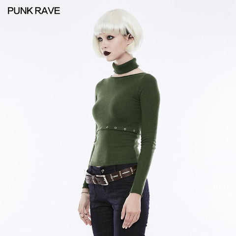 Daily Soft Split Punk Sweater With Separate Collar