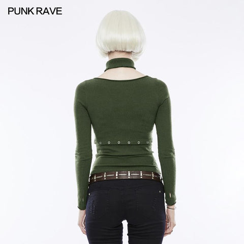 Daily Soft Split Punk Sweater With Separate Collar