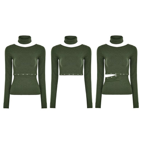 Daily Soft Split Punk Sweater With Separate Collar