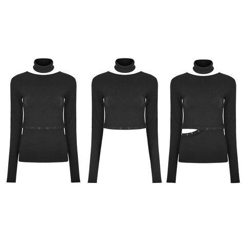 Daily Soft Split Punk Sweater With Separate Collar