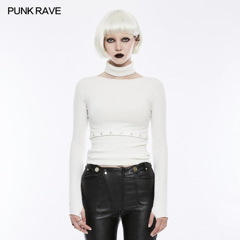 Daily Soft Split Punk Sweater With Separate Collar